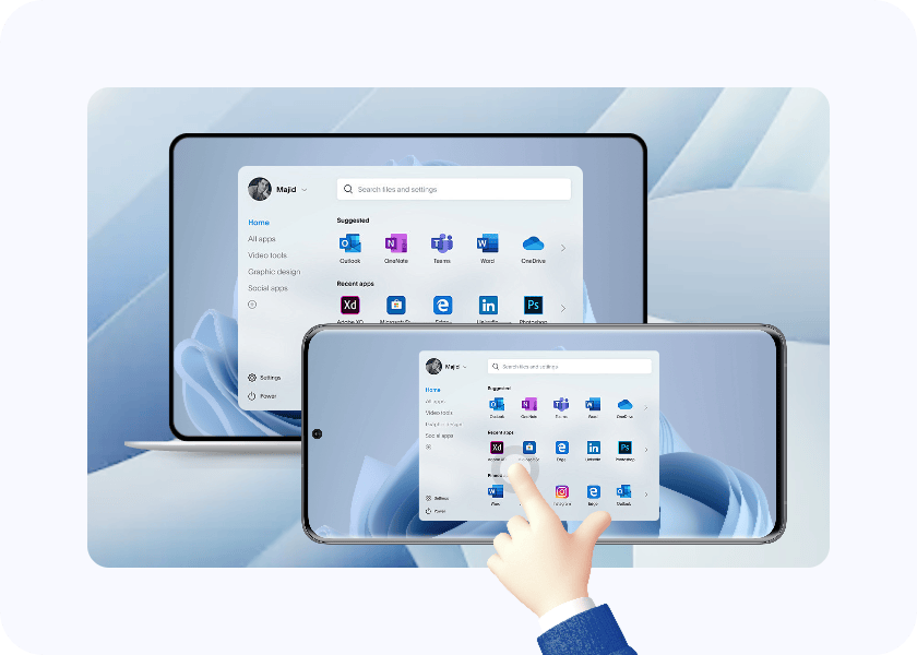 手机操控 Windows 桌面的会话画面